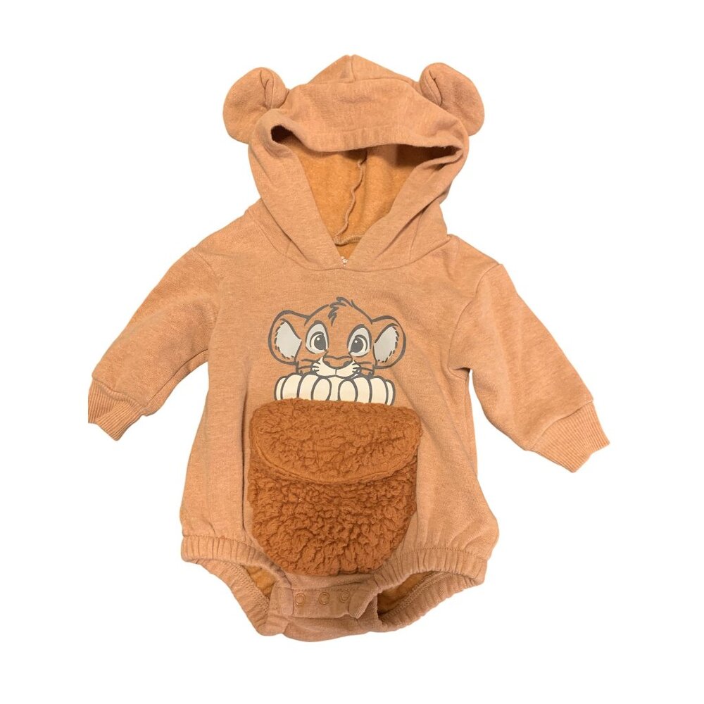 Disney Baby 0/3M Simba Hooded Onesie Sweatshirt Cotton Winter